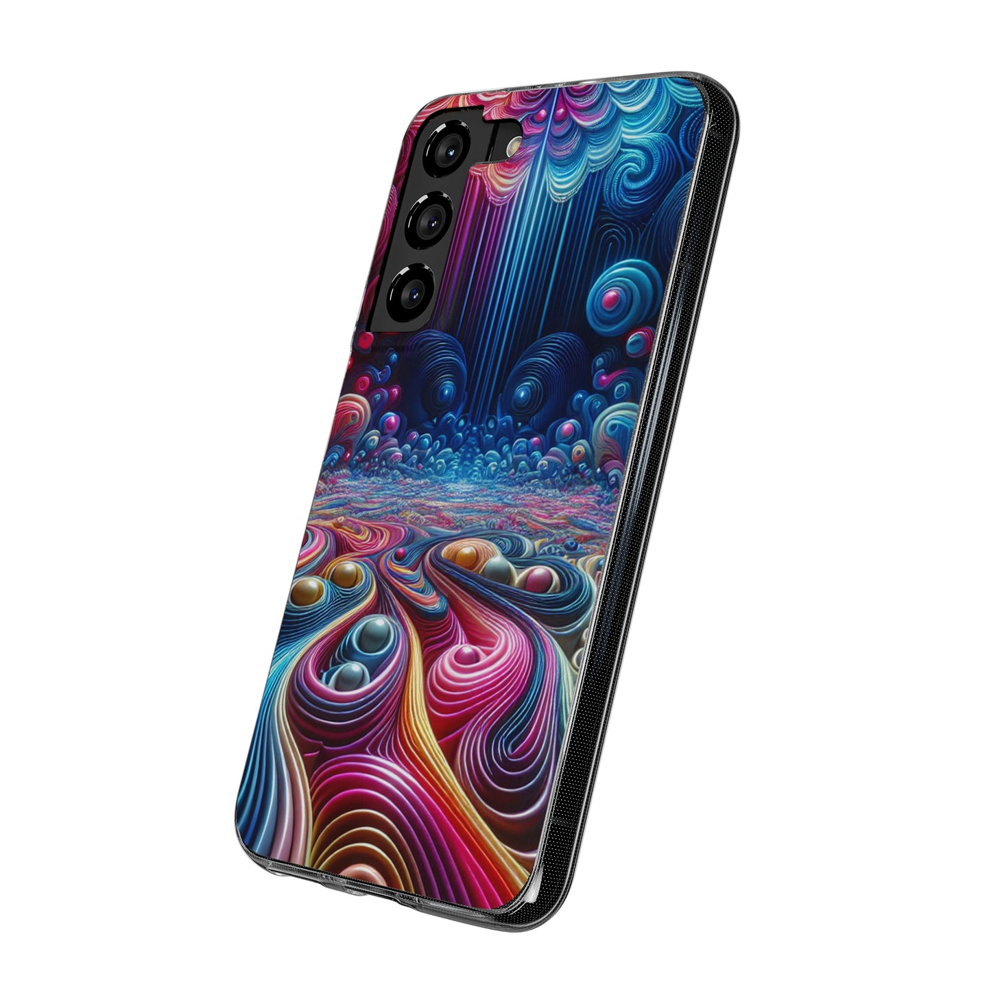 Mesmerizing Neon Infinity Infinity Patterns Art Polycarbonate Phone Case Samsung Galaxy s21 s22 Google Pixel 6 Iphone 11 12 13 14 Pro Max Mini Plus