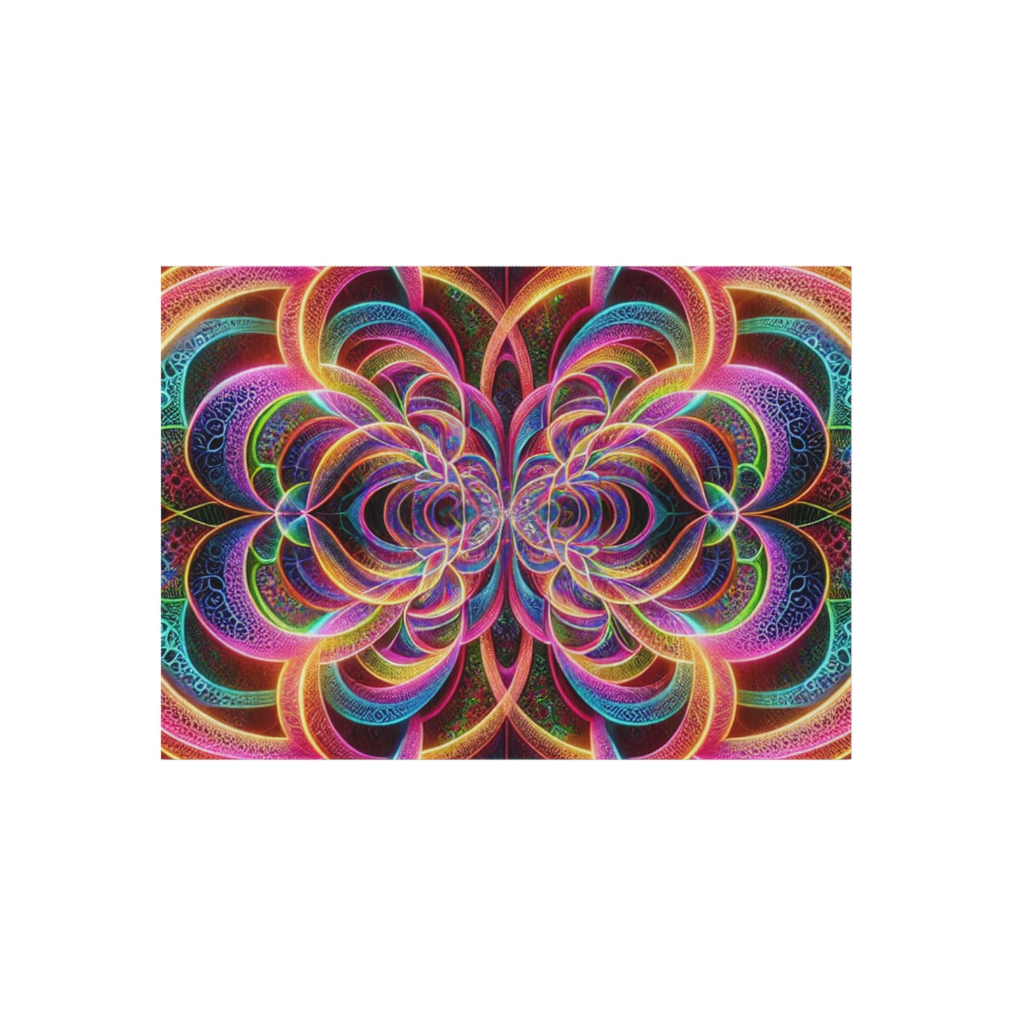 Neon Infinity Splatter-scape. Infinity Patterns Outdoor Rug