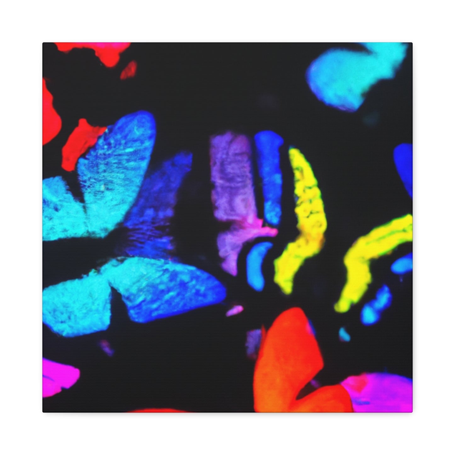 "Fantasia of Flutterbyes" Neon Butterflies  Art Canvas