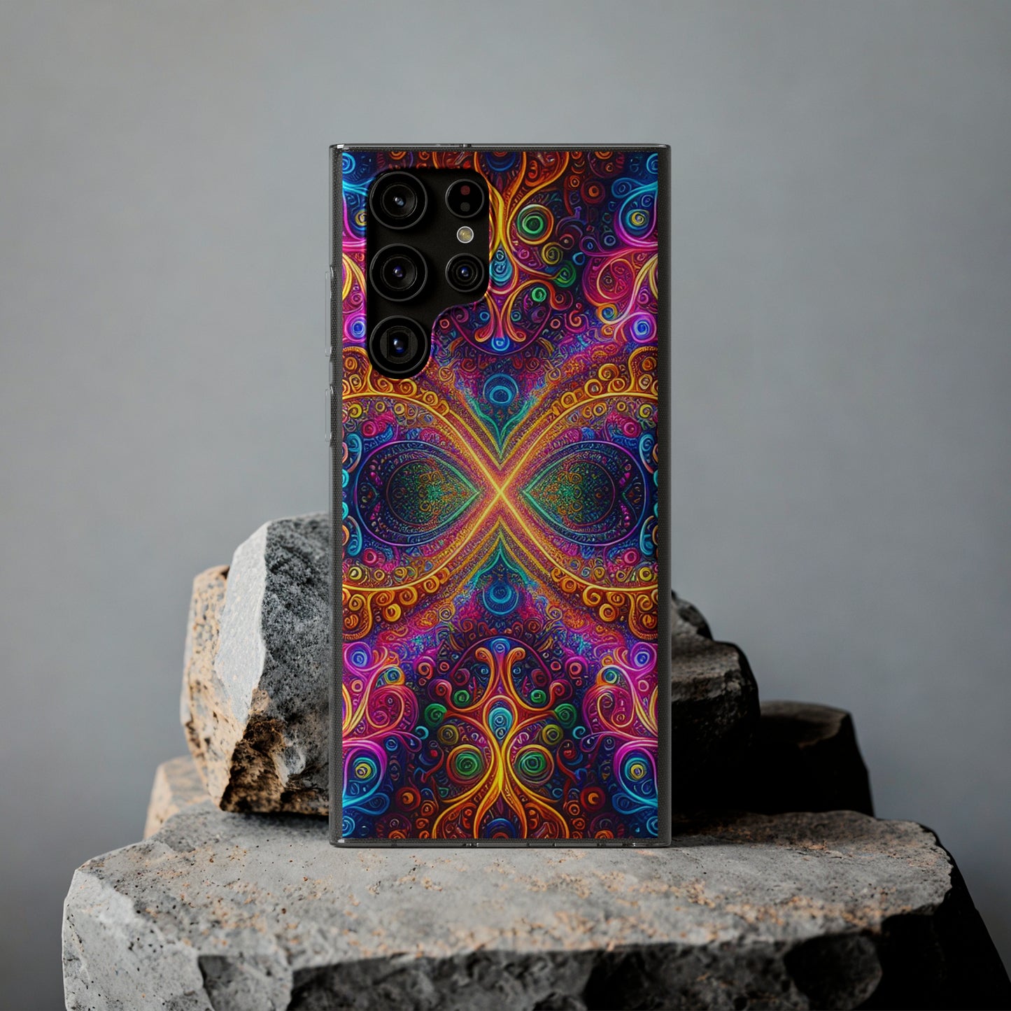 Vibrant Trippy Neon Infinity Swirls Infinity Patterns Art Polycarbonate Phone Case