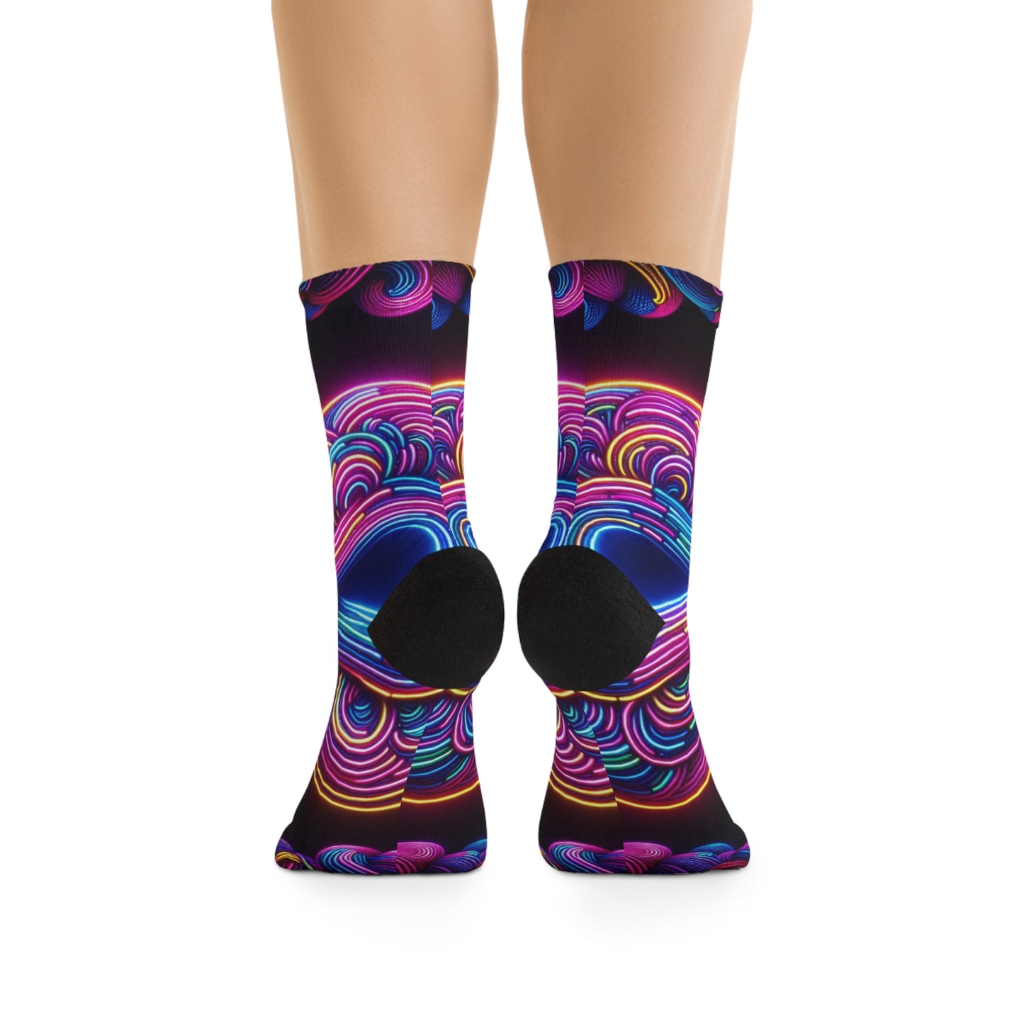 TDB Vibrant Neonic Infinity Visuals Trippy Recycled Poly Socks