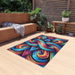 Interstellar Chromatopia. Infinity Patterns Outdoor Rug