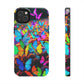 "Neon Butterfly Mural" NEON Butterflies Tough Phone Case Iphone 6 7 8 9 10 11 12 13 14 SE X XR XS Pro Max Mini Plus