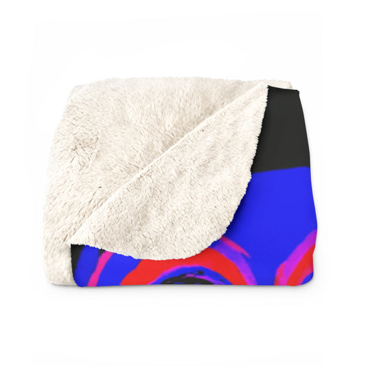 "Electric Night Owls" - NEON Owls Art Sherpa Blanket