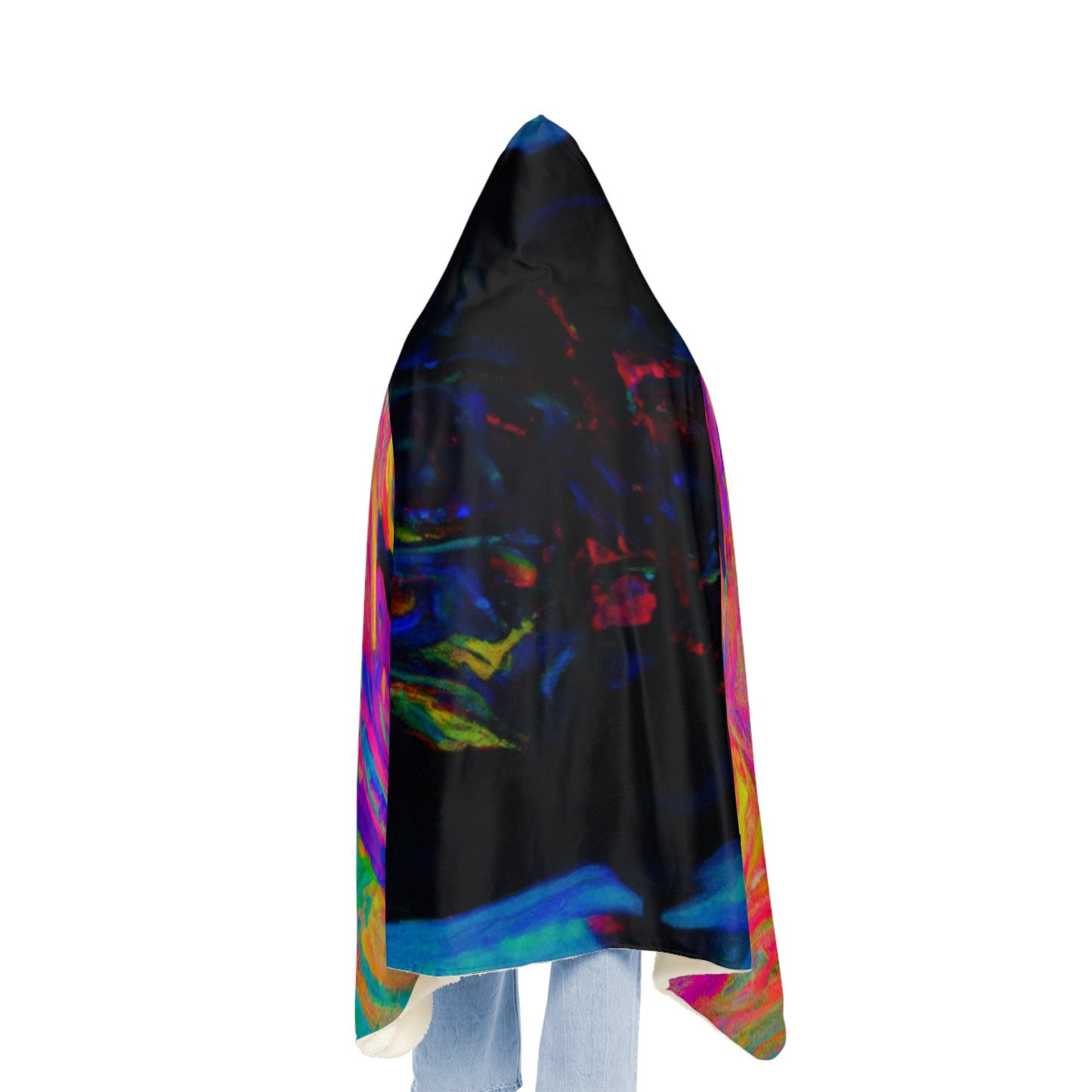 Neon Infinity Mirage - NEON Infinity Patterns Art Hooded Snuggle Blanket
