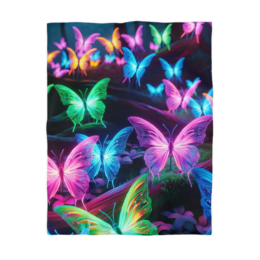 Giulio di Vecchio - NEON Butterflies Microfiber Duvet Cover