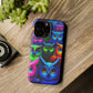 Neon Owlish Delight. Neon Owls Premium Art Magsafe Magnet Tough IPhone 13 14 15 Pro Plus Max and Mini in Matte and Glossy Phone cases