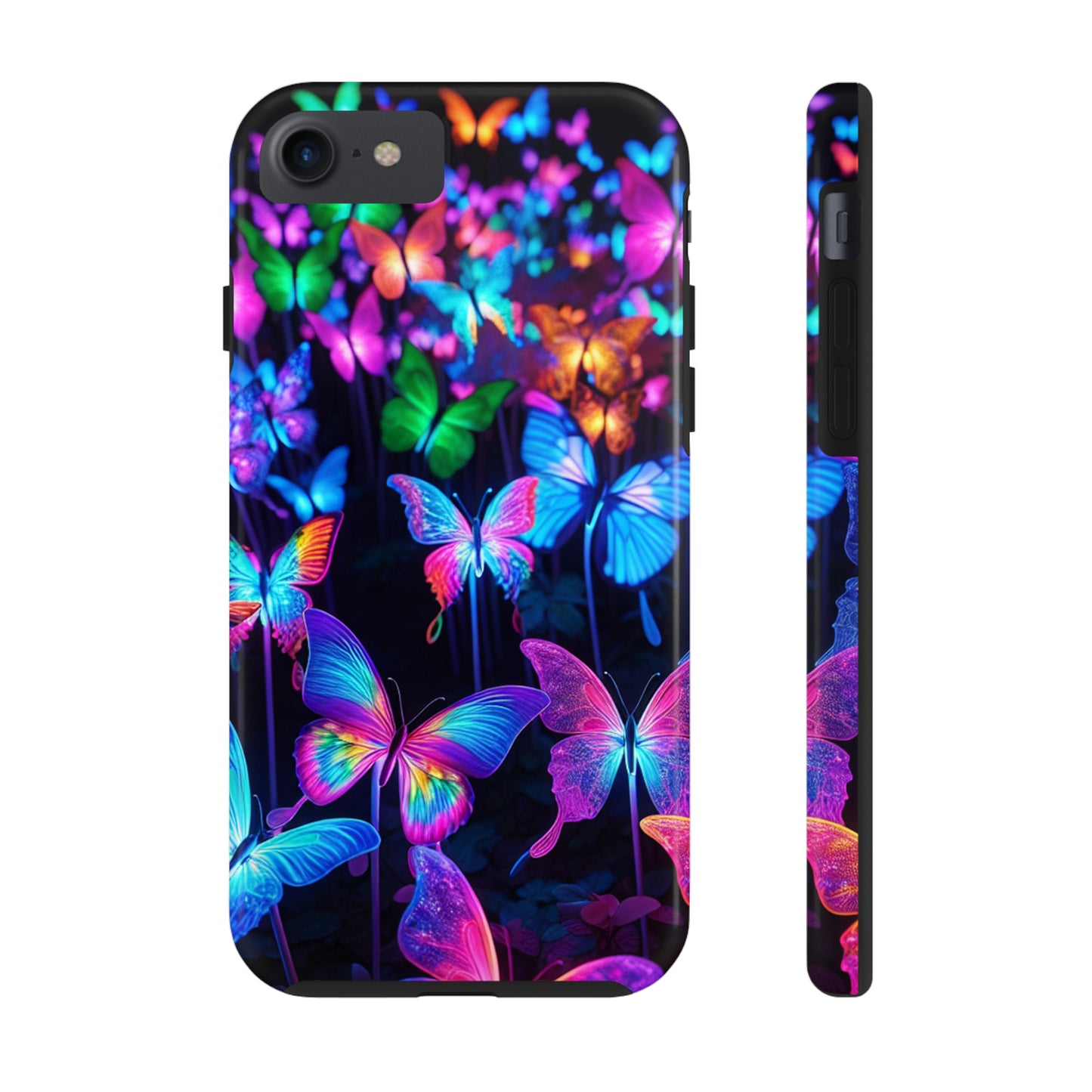 "Neon Flutterby Lights" NEON Butterflies Tough Phone Case