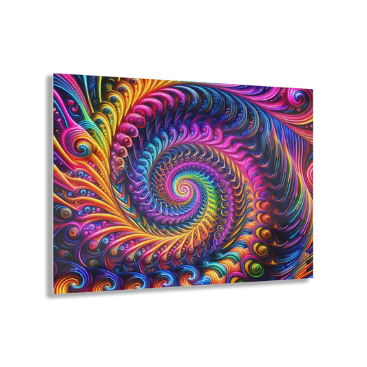 Neon Infinity Vivacity Trippy infity Pattern 1/4" Glossy Acrylic Art
