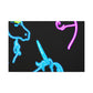 Vibrant Neon Fantasy NEON Unicorns Art Canvas