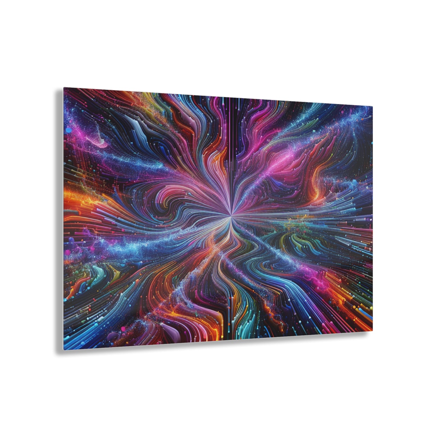 Cosmic Chromatic Splendor. Trippy infinity Pattern 1/4" Glossy Acrylic Art