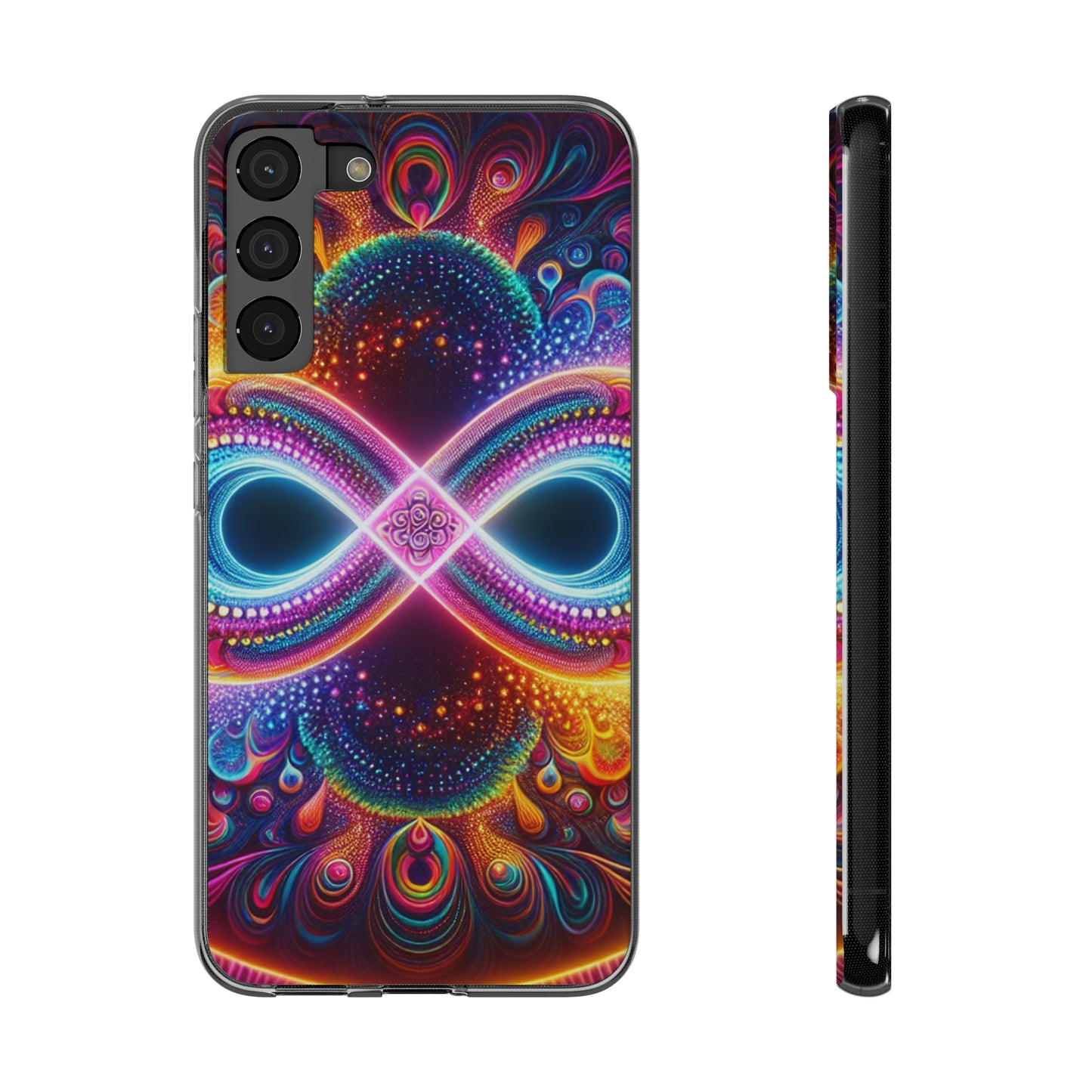 "Neon Psychedelic Infinity" Infinity Patterns Art Polycarbonate Phone Case