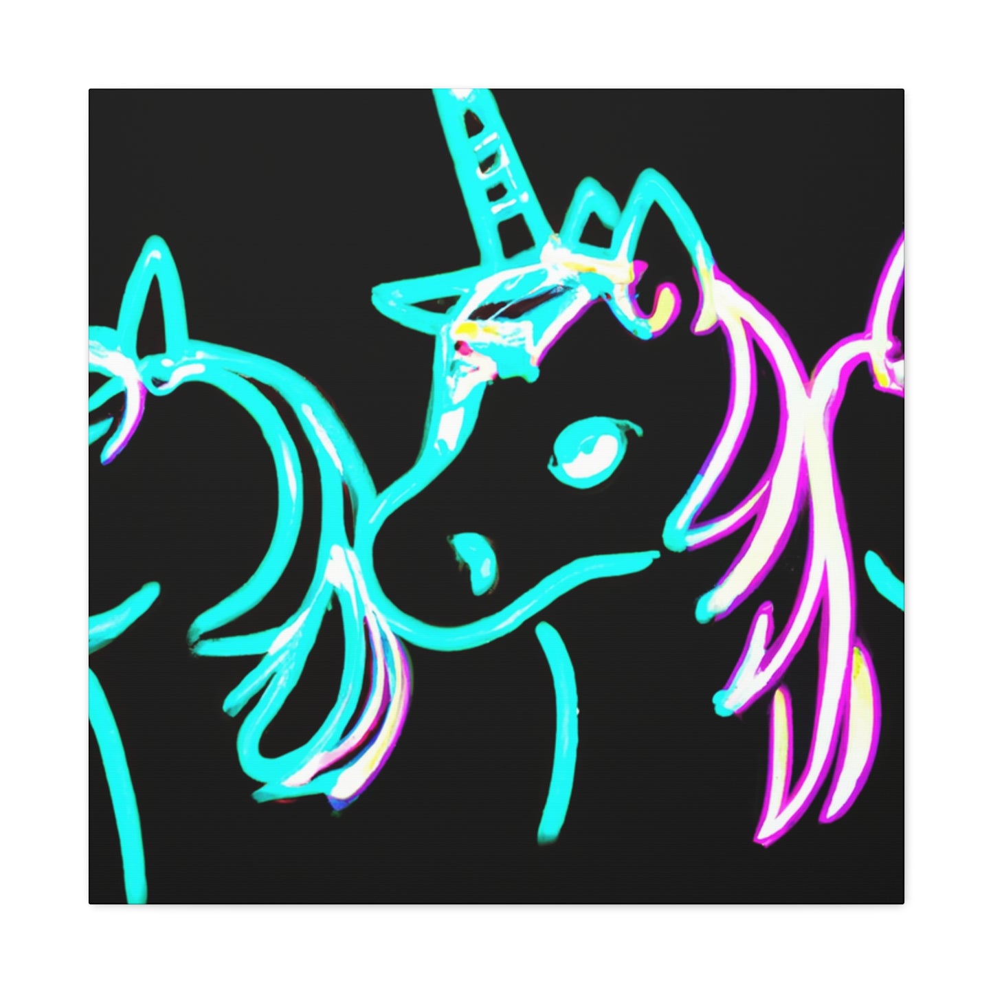 "Neon Unicorn Carnival" NEON Unicorns Art Canvas