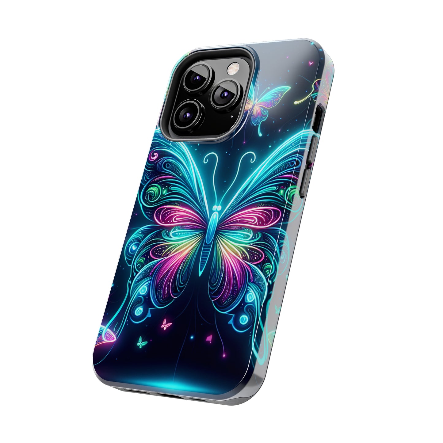"Neon Butterfly Glo-Rama" NEON Butterflies Tough Phone Case Iphone 6 7 8 9 10 11 12 13 14 SE X XR XS Pro Max Mini Plus