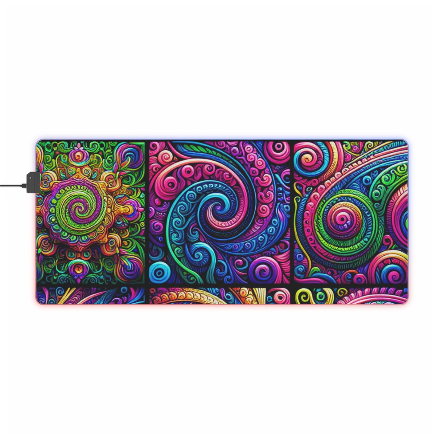 Neon Infinitude. NEON Infinity Patterns Art LED Mousepad