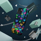 "Vivid Neon Splendor" Neon Butterflies and Mushrooms Premium Art Magsafe Magnet Tough IPhone 13 14 15 Pro Plus Max and Mini in Matte and Glossy Phone cases