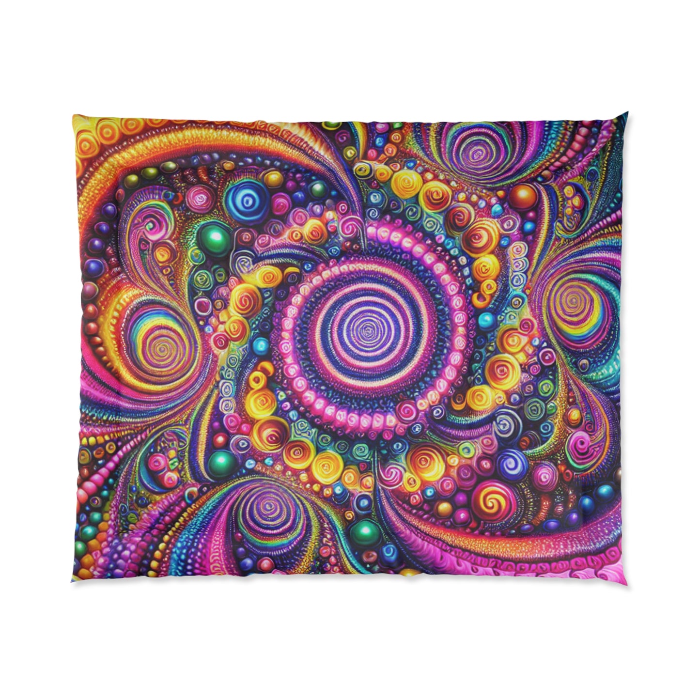 "Infinite Neon Dreamscape" Trippy Infinity Patterns Comforter Blanket