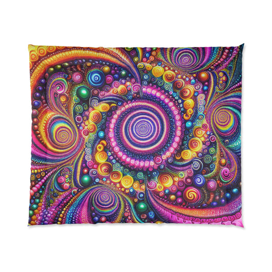 "Infinite Neon Dreamscape" Trippy Infinity Patterns Comforter Blanket