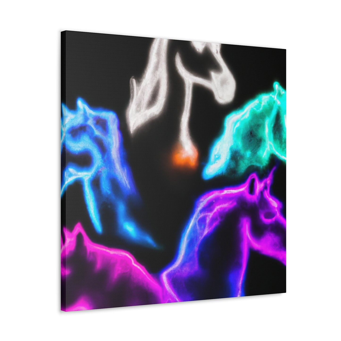 "Neon Harmony" NEON Unicorns Art Canvas