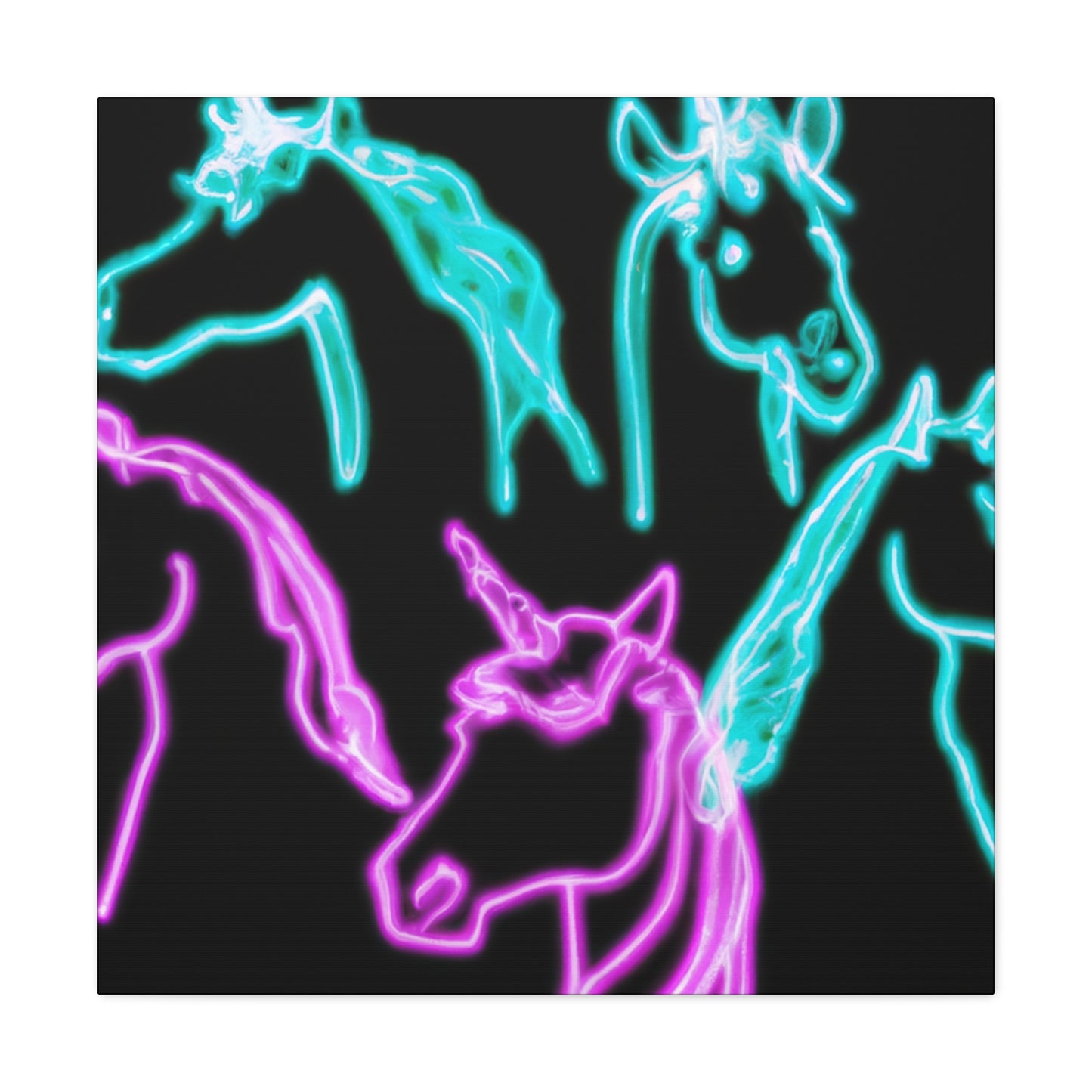 'Neon Unicorn Pod' NEON Unicorns Art Canvas