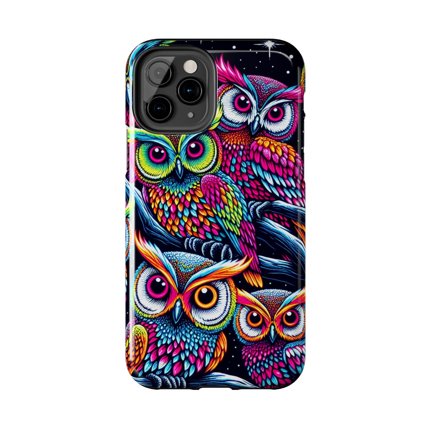 "Neon Nocturne" NEON Owls Tough Phone Case