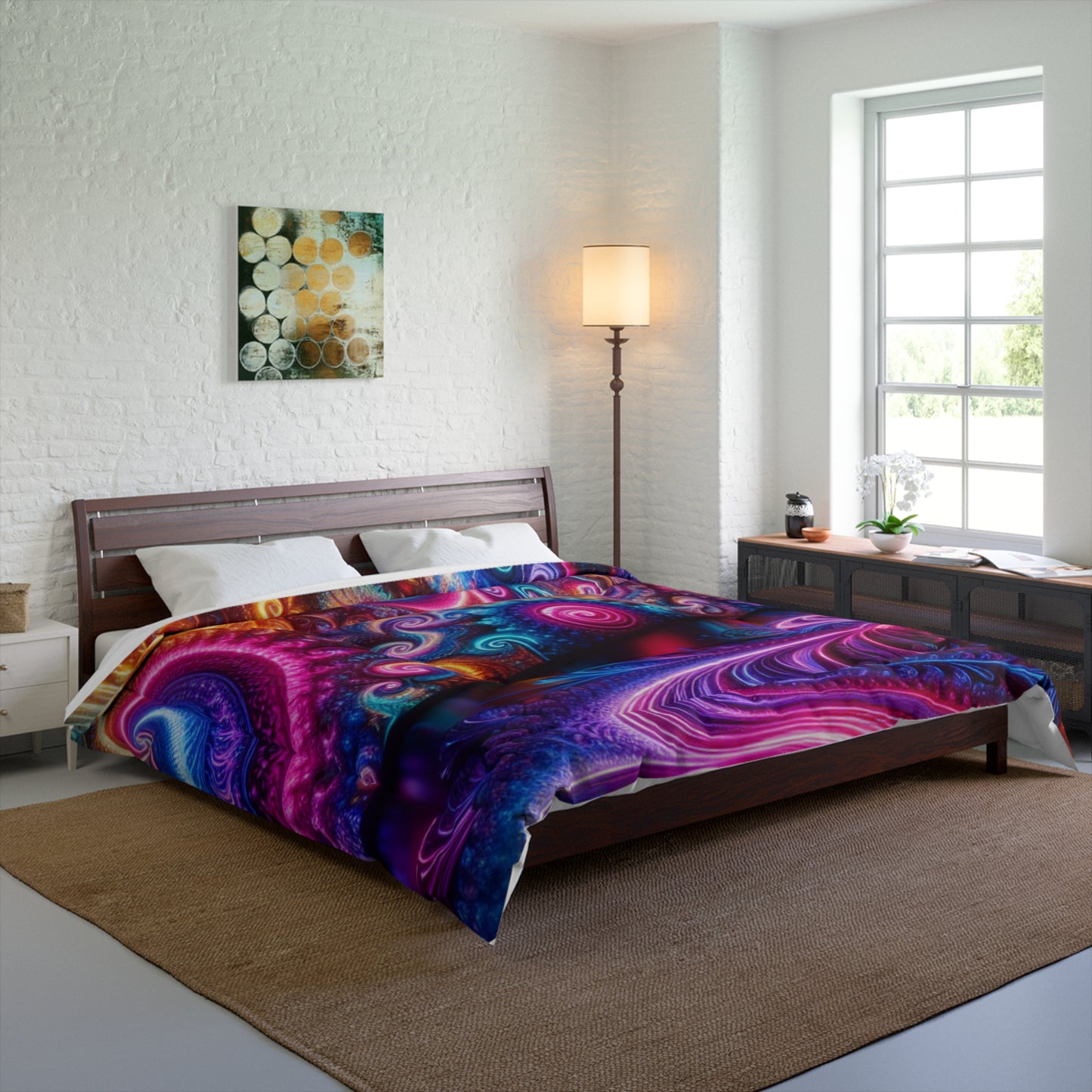 Neon Infinity Extravaganza. Trippy Infinity Patterns Comforter Blanket