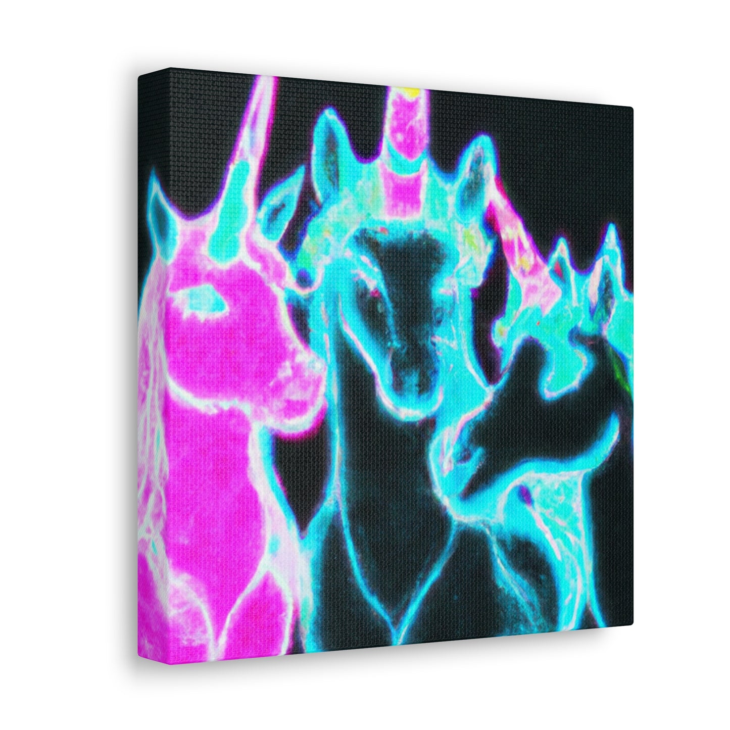 "Neon Magic: The Rainbow of Unicorns". NEON Unicorns Art Canvas