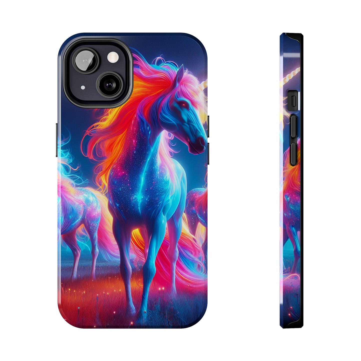"Neon Dreamscapes: A Pride of Unicorns" NEON Unicorns Tough Phone Case
