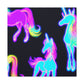 "Neon Magic" NEON Unicorns Art Canvas