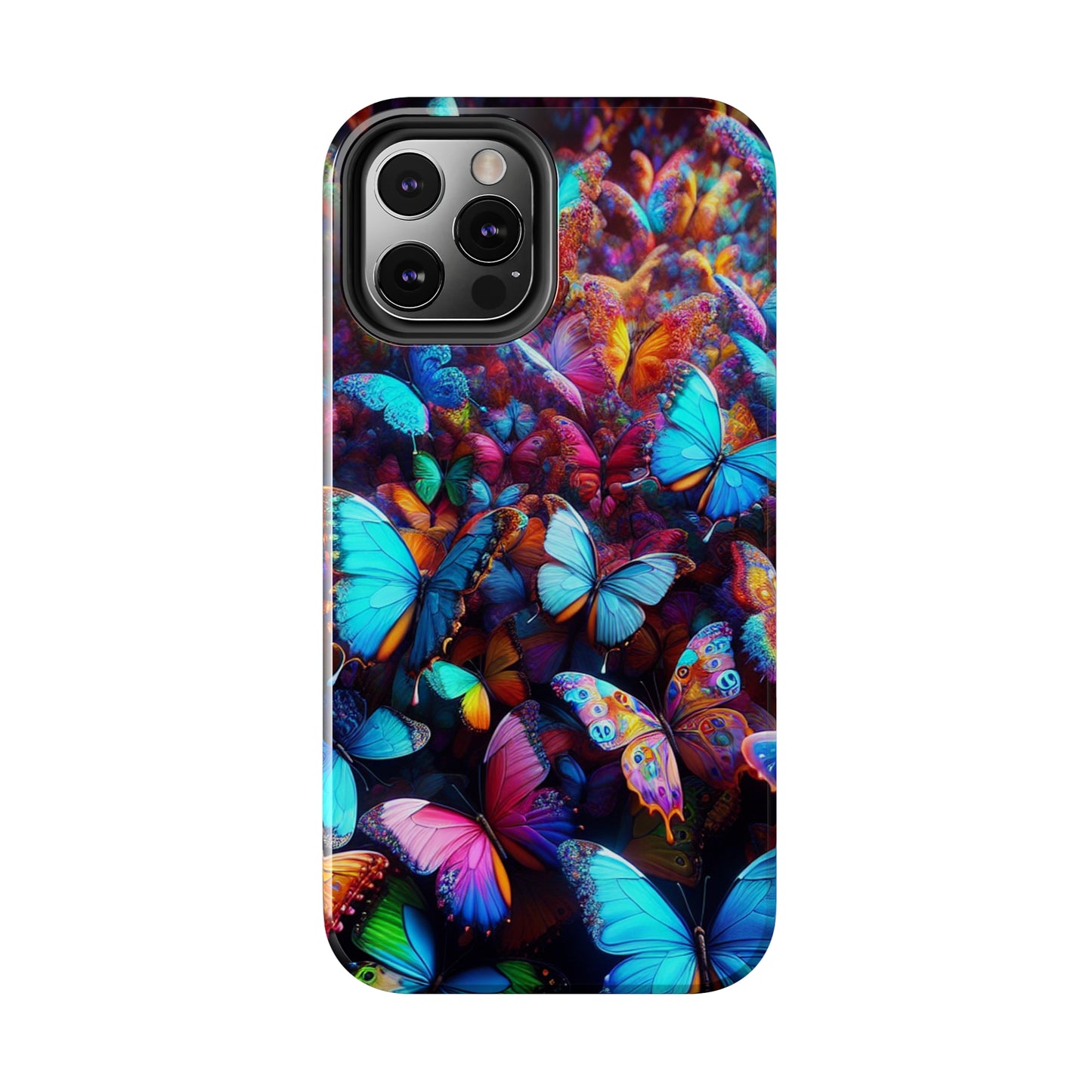 "Illuminated Flight" NEON Butterflies Tough Phone Case