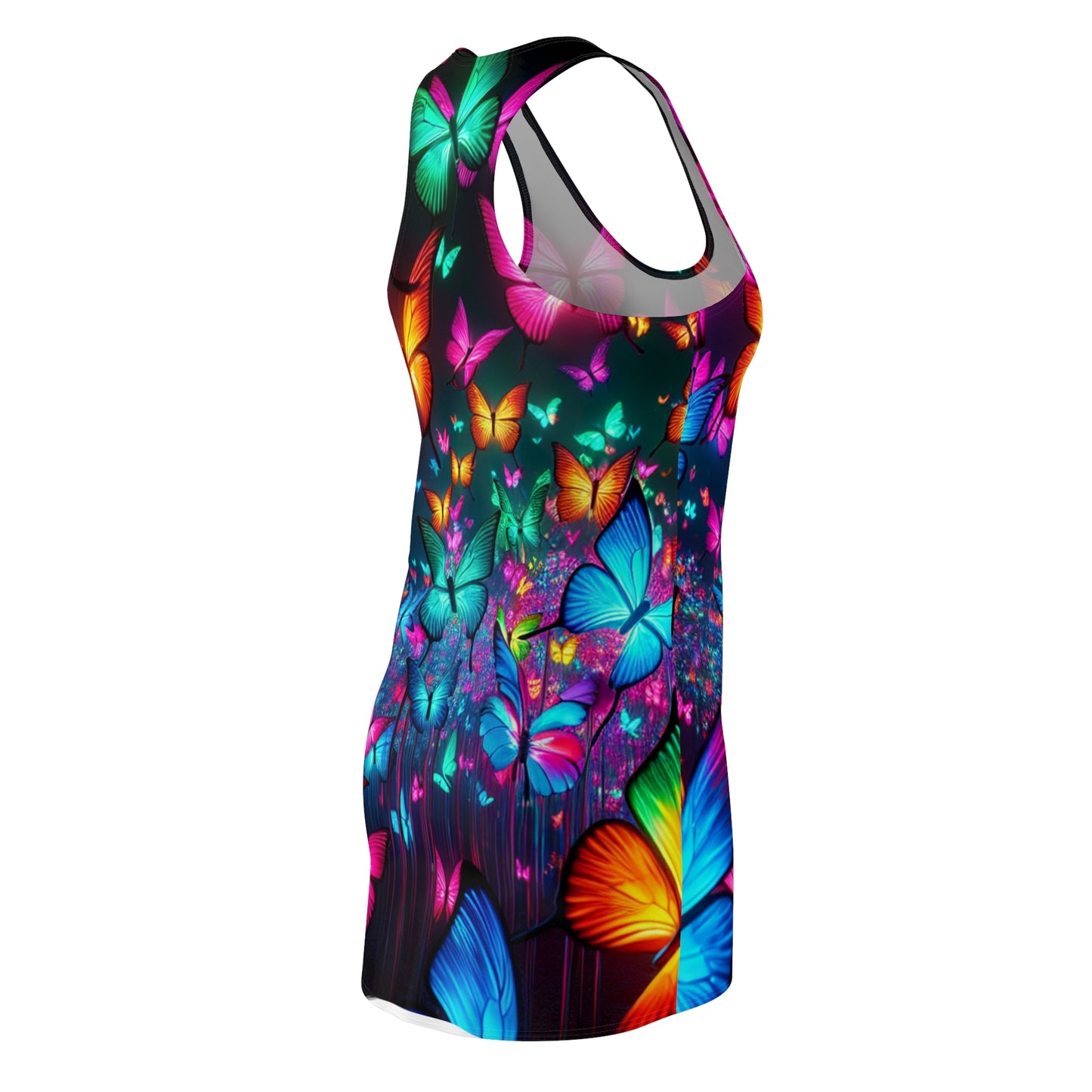 Neon Flutterwork Neon Butterflies  Racerback Dress