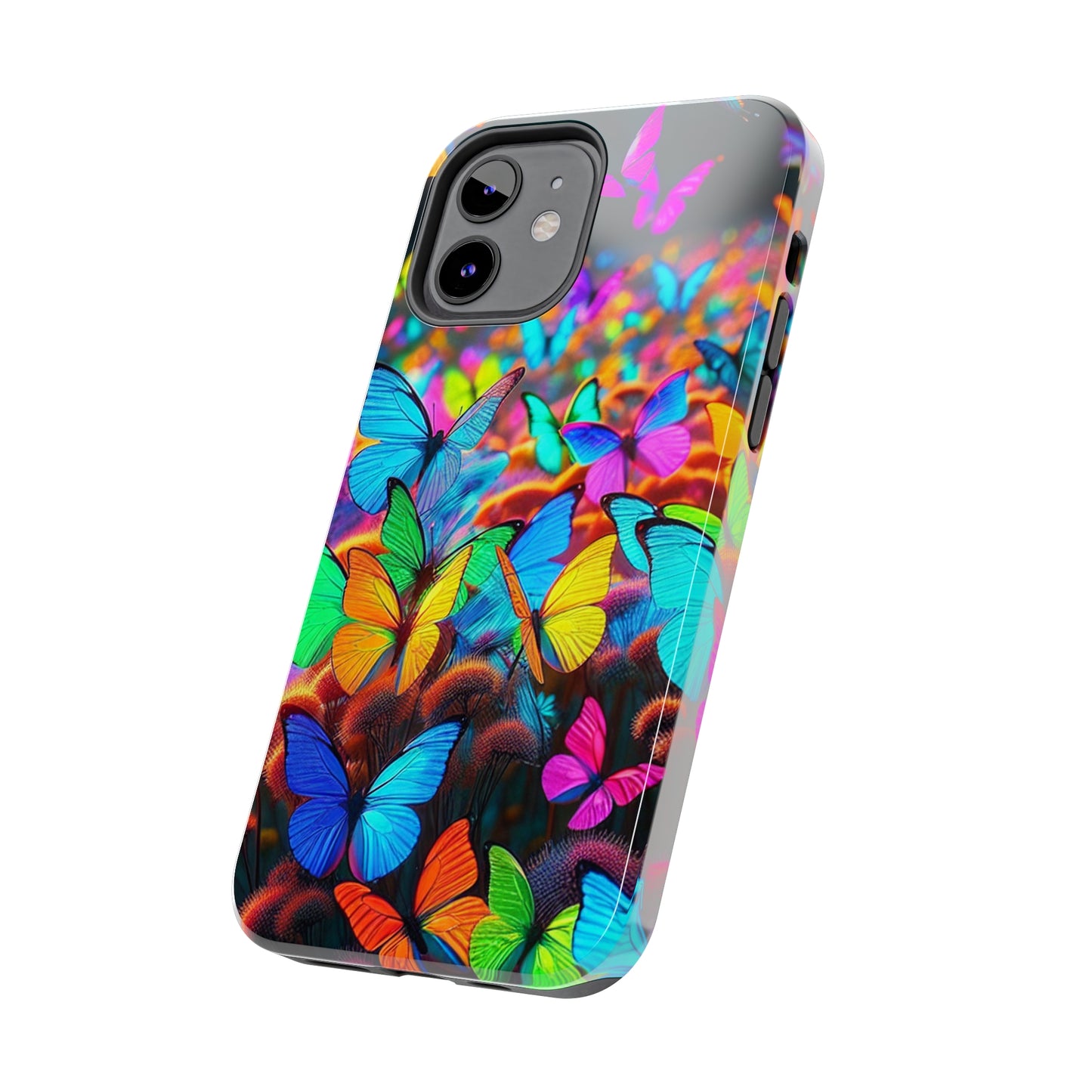 "Neon Butterfly Mural" NEON Butterflies Tough Phone Case Iphone 6 7 8 9 10 11 12 13 14 SE X XR XS Pro Max Mini Plus