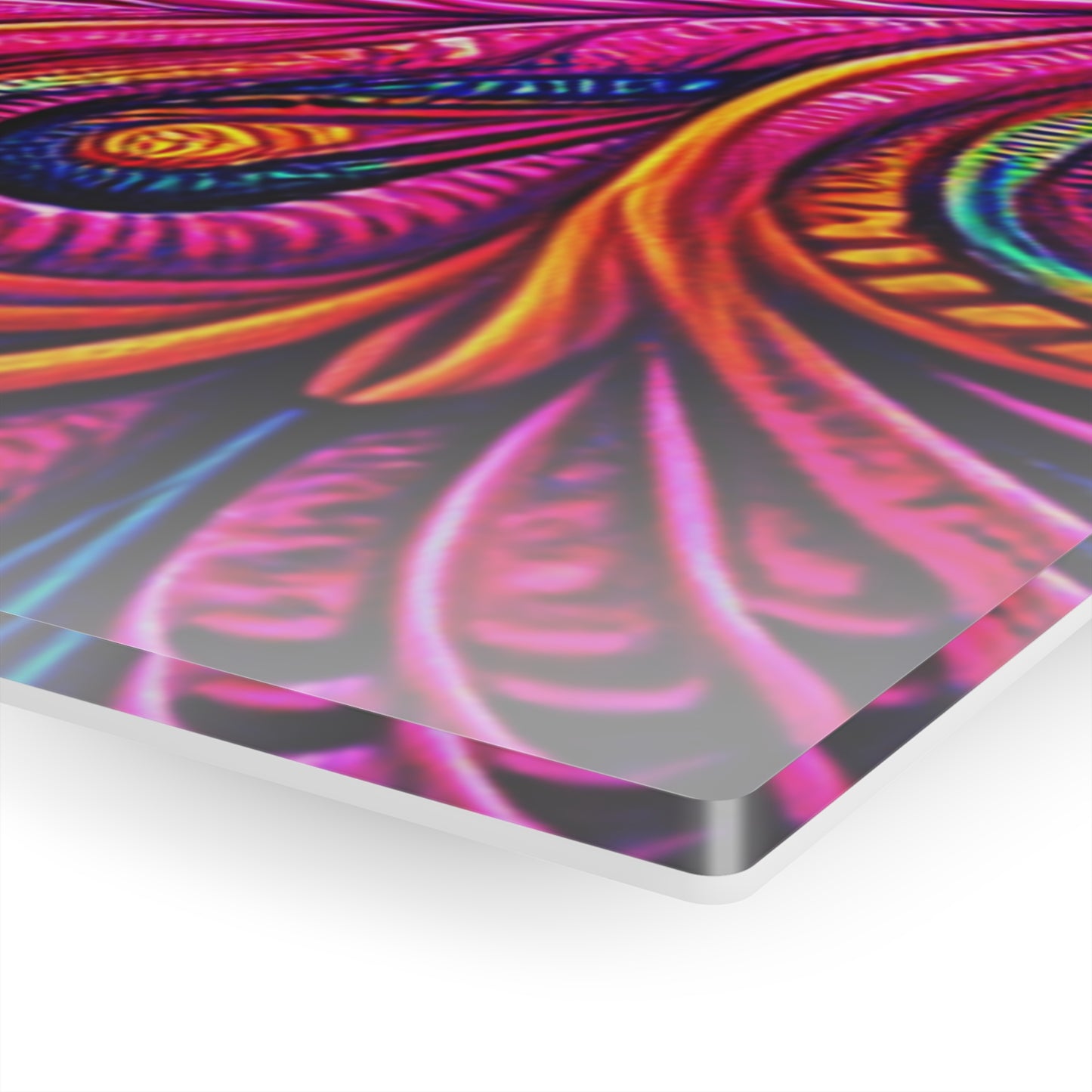Radiant Techno Celestial Maze. Trippy infity Pattern 1/4" Glossy Acrylic Art