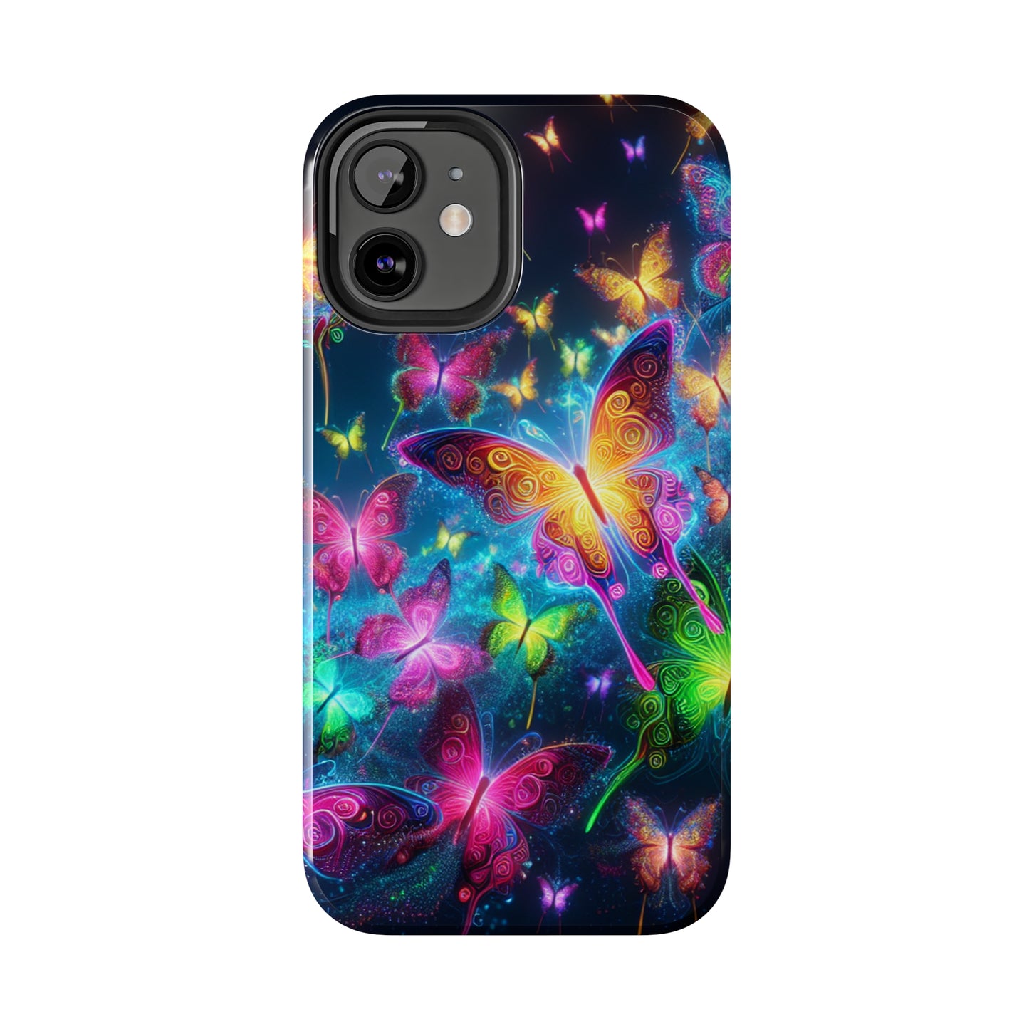 Neon Butterflies In Flight. NEON Butterflies Tough Phone Case