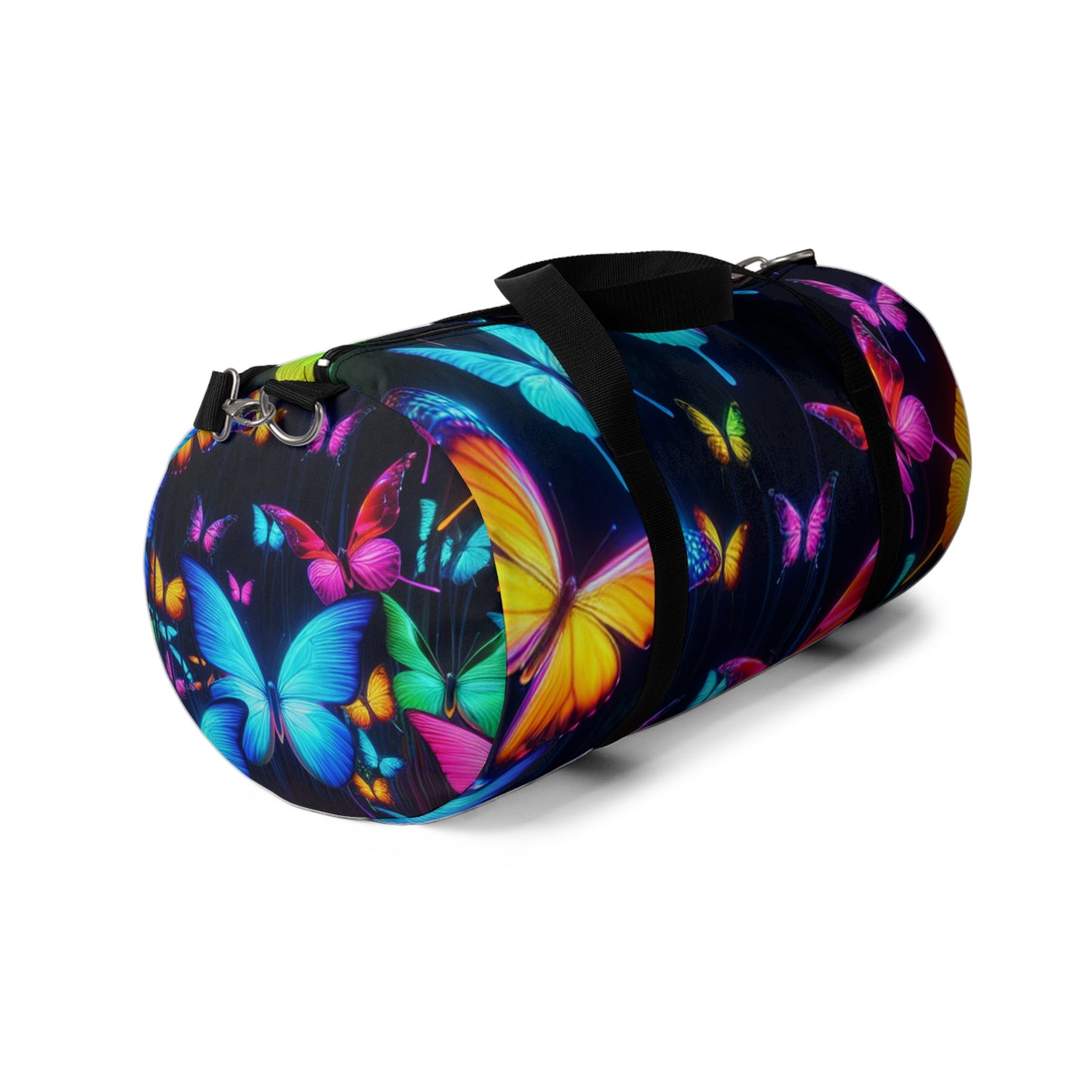 Celestial Splendor - Neon Butterflies Duffle Bag