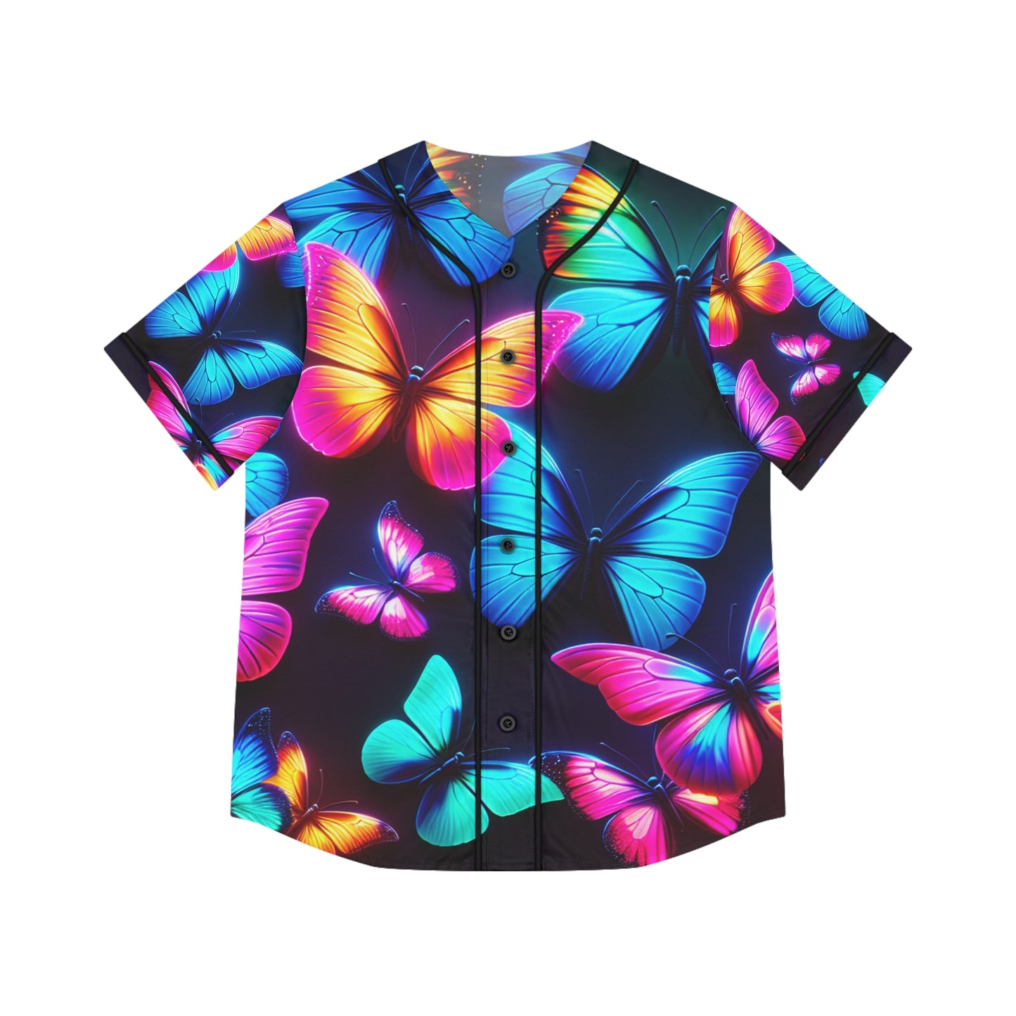 "Electric Fantasia" Neon Butterflies Womans Jersey
