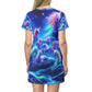 Neon Rainbow Unicorns Neon Unicorns Womans T Shirt Dress