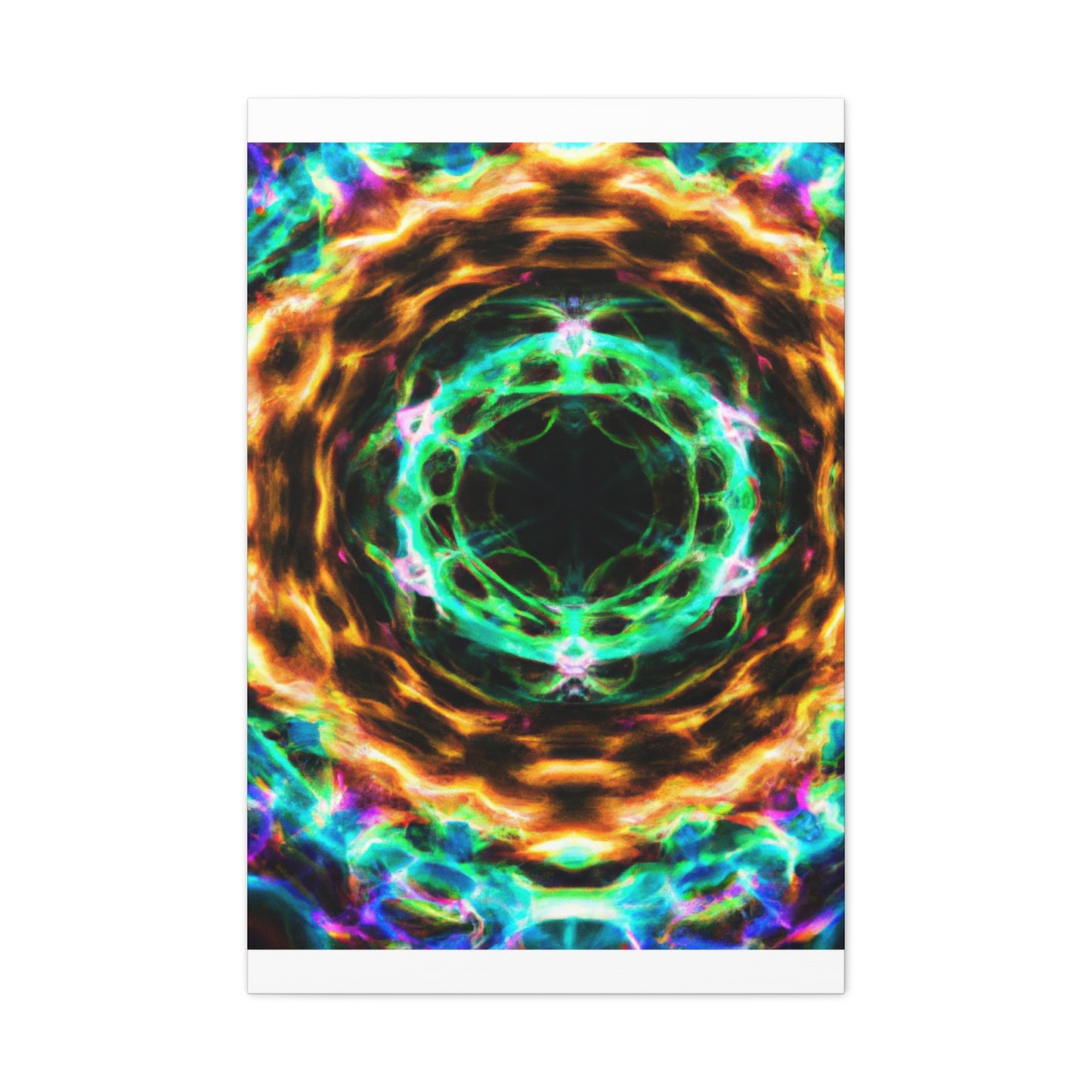 Galactic Neon Hyperspace Splatter. Trippy Infinity Patterns Art Canvas