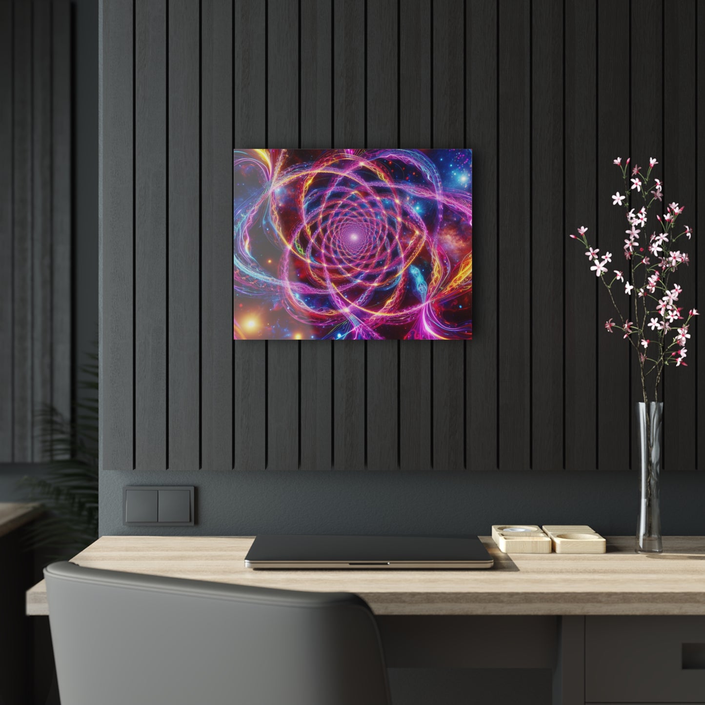 Infinite Glitter Galaxy. Trippy infity Pattern 1/4" Glossy Acrylic Art