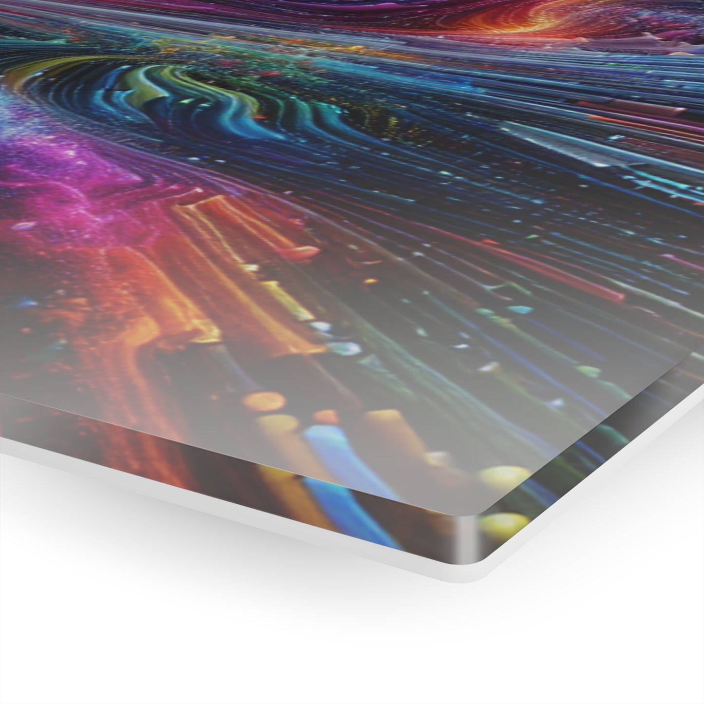 Cosmic Chromatic Splendor. Trippy infinity Pattern 1/4" Glossy Acrylic Art