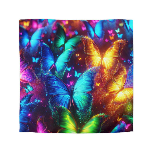 Giovanni da San Gimignano - NEON Butterflies Microfiber Duvet Cover