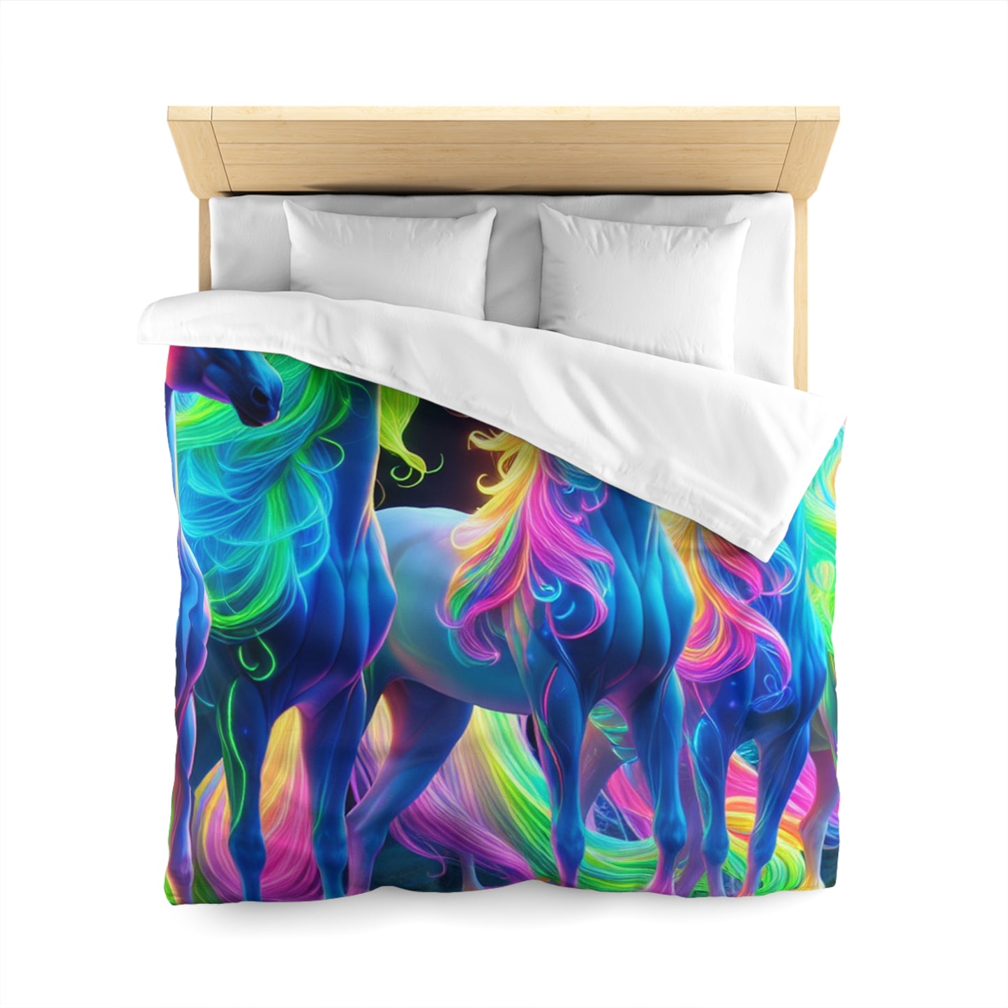 Ambrosius van Schiedam - NEON Unicorns Microfiber Duvet Cover