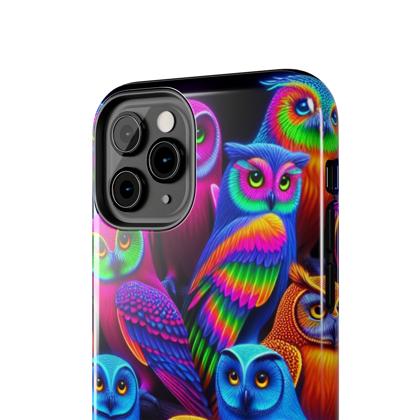 "Electric Vivid Night Owls" NEON Owls Tough Phone Case
