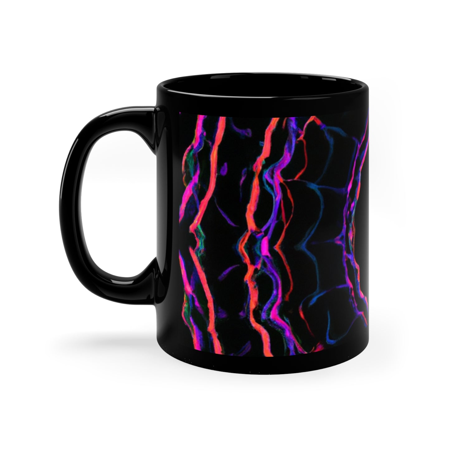 Vivid Spiral Psychedelic Wonderland. Trippy Infninty Patterns 11oz Black Mug