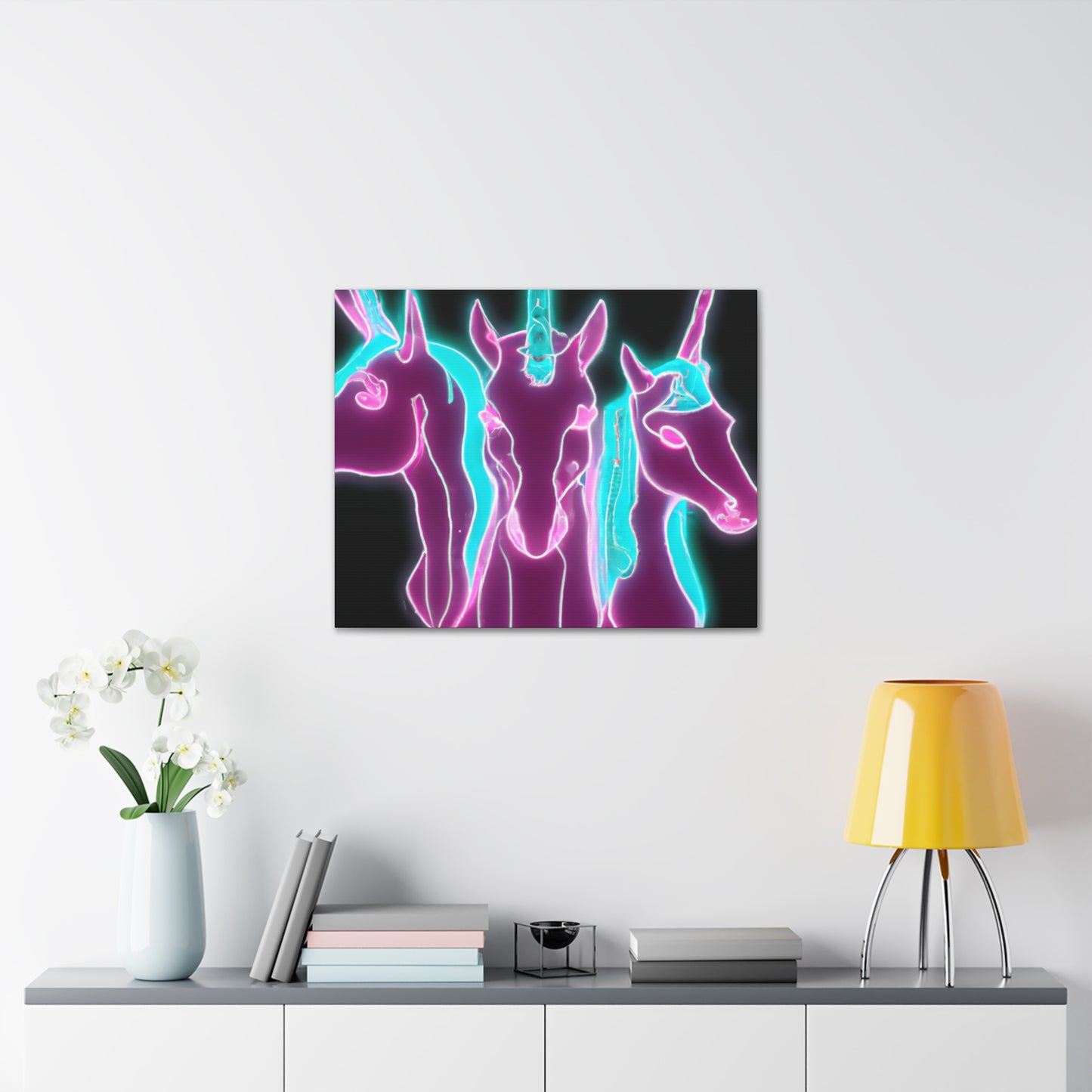 "Neon Unicorn Posse" NEON Unicorns Art Canvas
