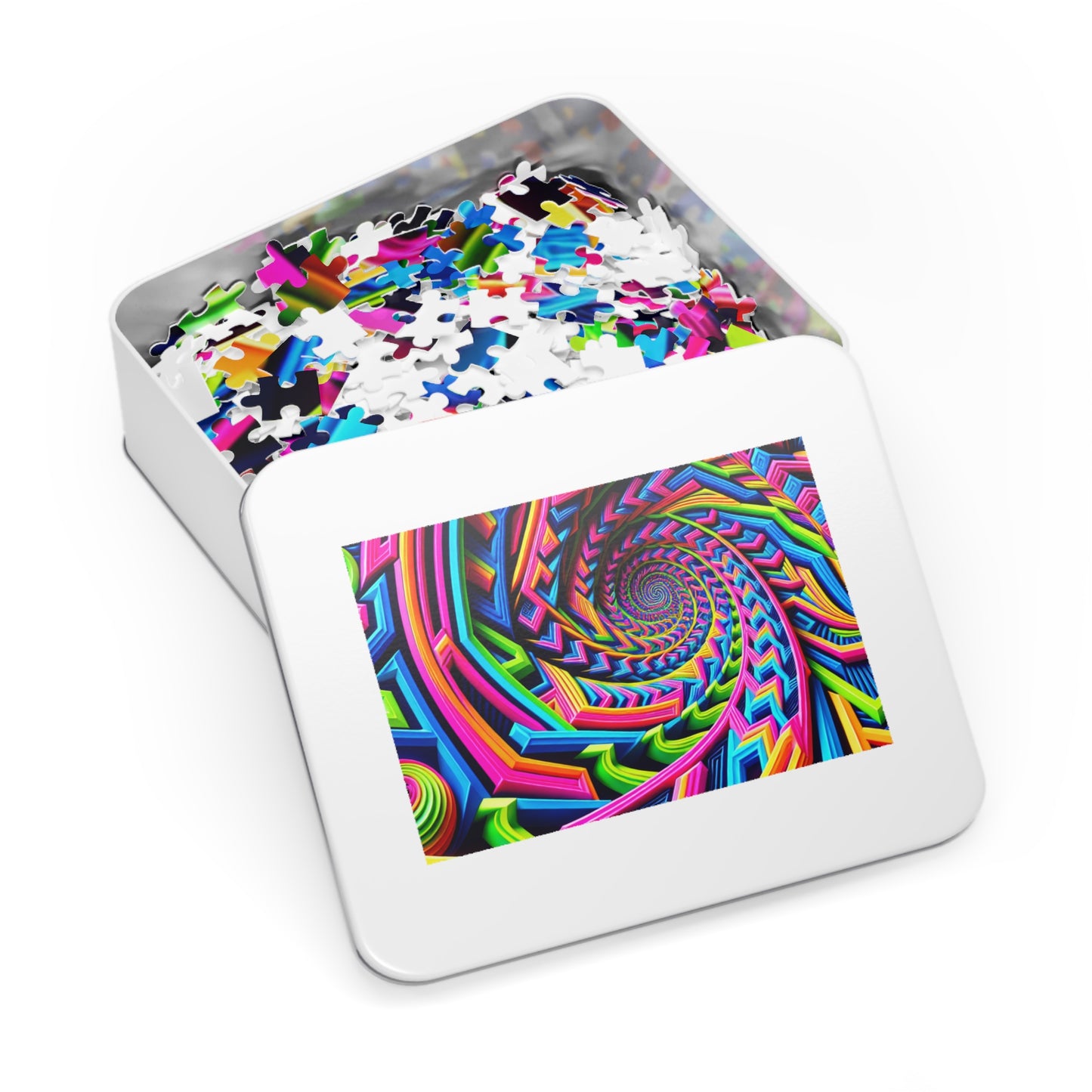 Neon Infinipat. - Neon Trippy Infinity Patterns Puzzle 30, 110, 252, and 1000 Pieces