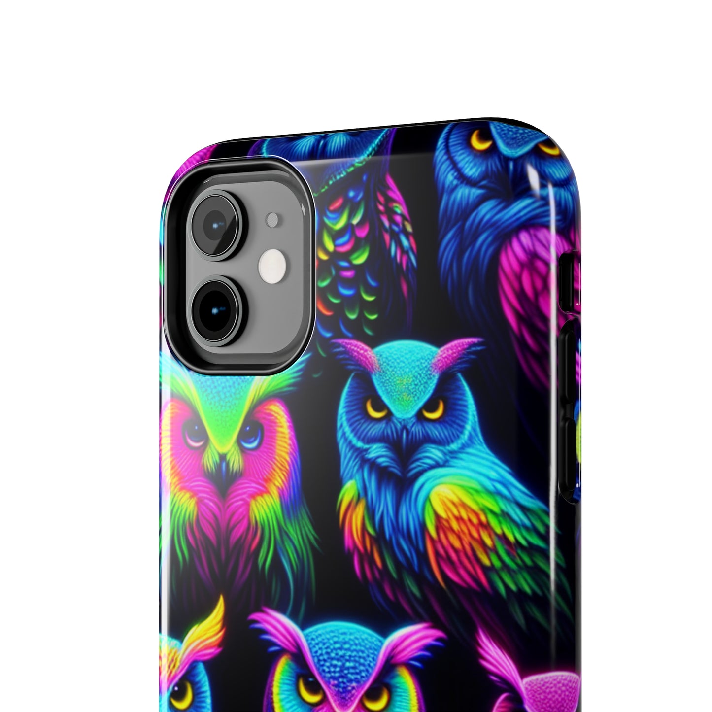 "Nocturnal Neon Glow" NEON Owls Tough Phone Case