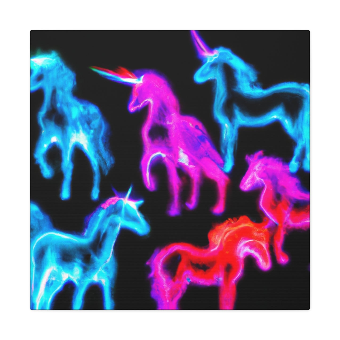 Neon Unicorn Fantasia NEON Unicorns Art Canvas
