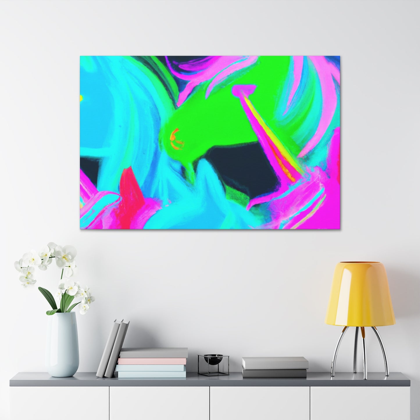 Neon Magical Joyride NEON Unicorns Art Canvas