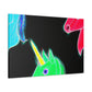 "Neon Rainbow Unicorn Cluster" NEON Unicorns Art Canvas